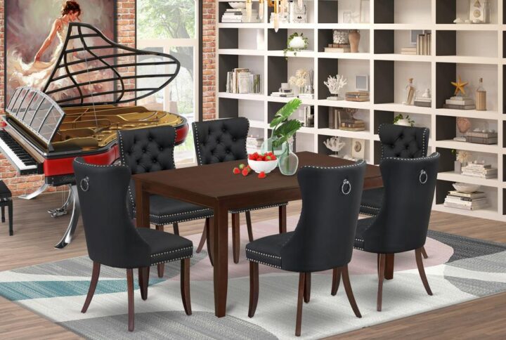 EAST WEST FURNITURE - DUDA7-MAH-12 - 7-PIECE KITCHEN DINING TABLE SET