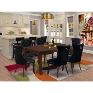 EAST WEST FURNITURE - DUDA7-MAH-24 - 7-PIECE KITCHEN DINING TABLE SET