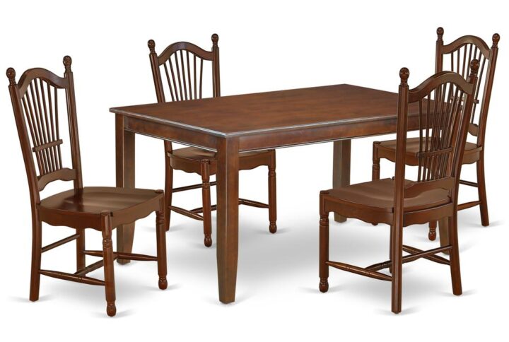 The exclusive DUDO5-MAH-W dinette set is all about sheer elegance. Designed in classy Mahogany color