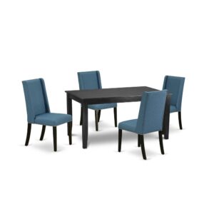 EAST WEST FURNITURE 5-PC KITCHEN TABLE SET 4 AMAZING PADDED PARSON CHAIR AND DINING TABLE