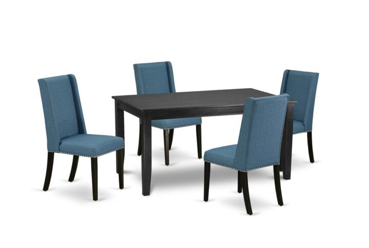 EAST WEST FURNITURE 5-PC KITCHEN TABLE SET 4 AMAZING PADDED PARSON CHAIR AND DINING TABLE