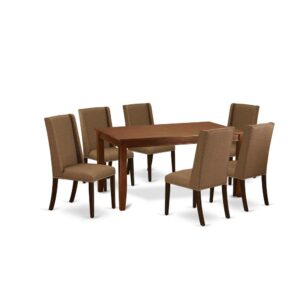 EAST WEST FURNITURE 7-PC KITCHEN DINING TABLE SET 6 ATTRACTIVE KITCHEN PARSON CHAIR AND TABLE