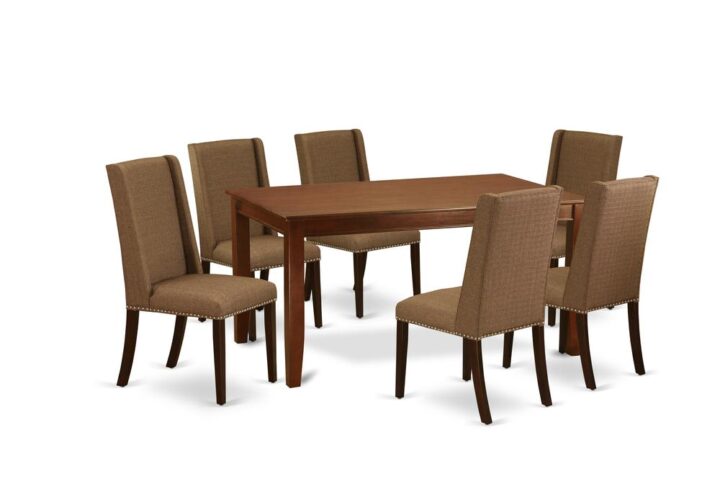 EAST WEST FURNITURE 7-PC KITCHEN DINING TABLE SET 6 ATTRACTIVE KITCHEN PARSON CHAIR AND TABLE