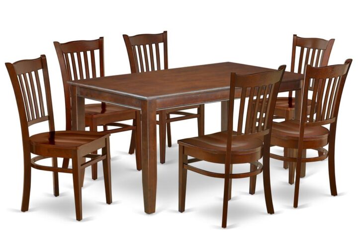 The exclusive DUGR7-MAH-W dinette set is all about sheer elegance. Designed in classy Mahogany color