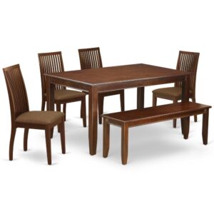 Furnish your dining area with this excellent classy DUIP6-MAH-C dinette set includes a rectangular dining table