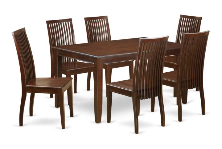 Furnish your dining-room the right way with this fashionable Asian Hardwood 7-Piece kitchen table set with 6 chairs. This particular set includes six relaxing wood seat chairs