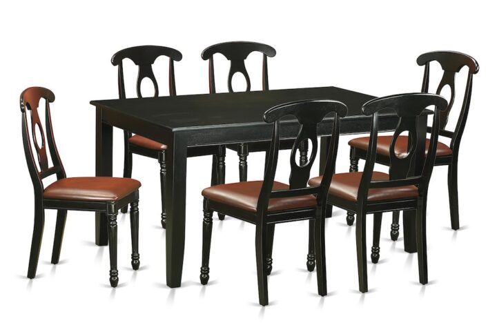 The table features a set of 7 pieces - a dining table along with 6 chairs form to make the system complete. The items are made from pure solid rubber wood generally known as Asian Hardwood