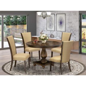 East West Furniture Round Dining Table Set