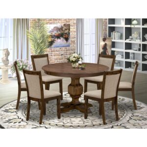 East West Furniture Modern Round Dining Table Set