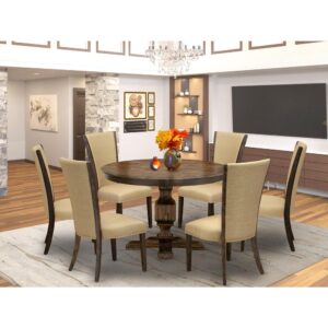 East West Furniture Modern Round Dining Table Set