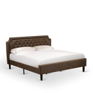 Our attractive faux leather cushioned padding king size bed frame can make any bedroom luxurious and comfortable to rest in. We are offering 3 pc king bedroom furniture set including 1 king bed with a headboard as well as 2 appealing wood nightstands. This king bed is ideal for classic bedrooms as well as a unique twist to any contemporary environment. Our bedroom set has 2 mid century modern nightstands with classic styling. Sturdy solid wood slats allow better support and less sagging for both inner-spring and foam mattresses. Our bed set is simple to clean with a damped cloth because of its smooth finish. This king size frame can be simply assembled with the provided step-by-step assembly instruction and equipment pack.