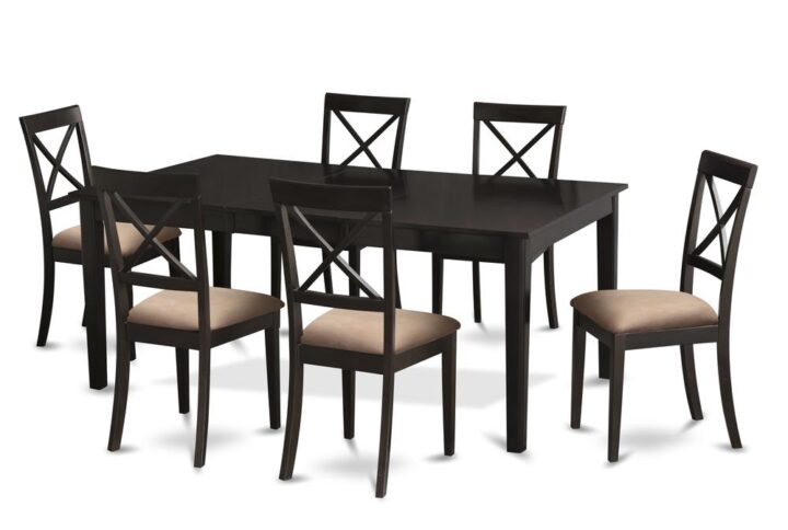 Henley dining room table set that features lovely Asian solid wood with a Cappuccino color. This Dinette table set grants ample area for your large family parties and recreational gatherings. The kitchen table top is a lighter Cappuccino color featuring a self storage butterfly leaf that might be expanded to deliver much more space