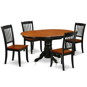 Bring a new and polished look in your room décor with this stylish KEDA5-BCH-W dining set. Coming to you in a contrasting Black and Cherry color