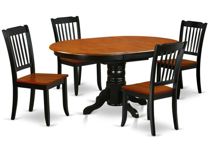 Bring a new and polished look in your room décor with this stylish KEDA5-BCH-W dining set. Coming to you in a contrasting Black and Cherry color