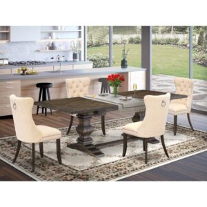 EAST WEST FURNITURE - LADA5-07-T32 - 5-PIECE MODERN DINING TABLE SET