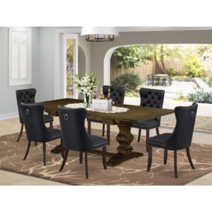EAST WEST FURNITURE - LADA7-07-T12 - 7-PIECE MODERN DINING TABLE SET