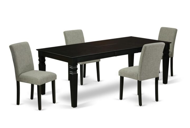 Treat your room's decor with a new and polished look with this modern LGAB5-BLK-06 dining set. This type of rectangular kitchen table facilitates an affectionate family feeling. A comfortable and elegant Black color offers any dining area a relaxing and friendly feel with the kitchen table. This well-designed and comfortable kitchen table may be used for hours at a time. This rectangular table is best for 4-8 people to sit and enjoy their meal. This wonderful dinette table makes a really good addition for all kitchen space and corresponds all sorts of dining-room concepts. This simple but charming Parson chair will add ambiance and style to your dining-room. A contemporary twist on a classic design