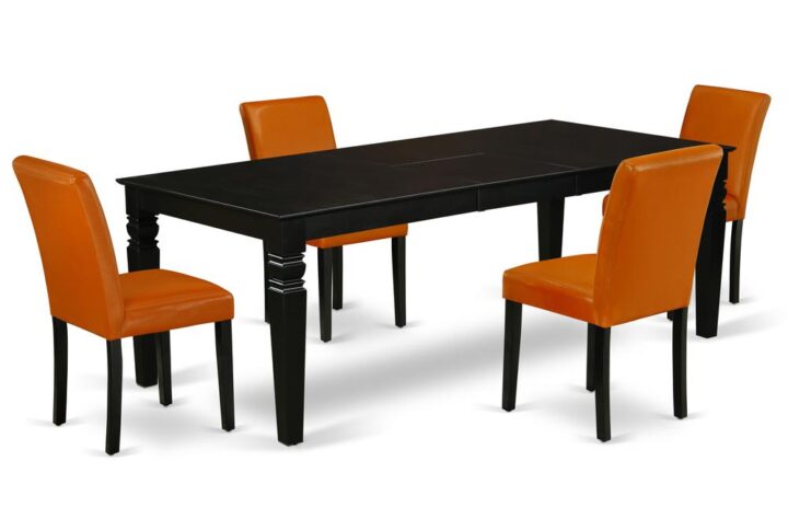 Treat your room's decor with a new and polished look with this modern LGAB5-BLK-61 dining set. This type of rectangular kitchen table facilitates an affectionate family feeling. A comfortable and elegant Black color offers any dining area a relaxing and friendly feel with the kitchen table. This well-designed and comfortable kitchen table may be used for hours at a time. This rectangular table is best for 4-8 people to sit and enjoy their meal. This wonderful dinette table makes a really good addition for all kitchen space and corresponds all sorts of dining-room concepts. This simple but charming Parson chair will add ambiance and style to your dining-room. A contemporary twist on a classic design