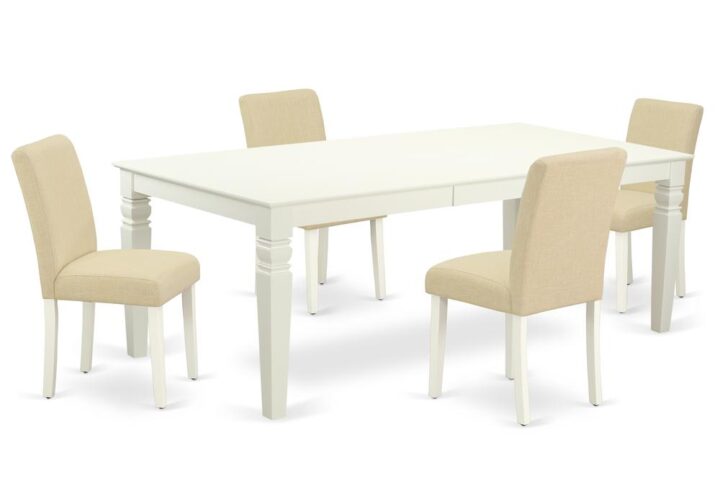 Treat your room's decor with a new and polished look with this modern LGAB5-LWH-02 dining set. This type of rectangular kitchen table facilitates an affectionate family feeling. A comfortable and luxurious Linen White color offers any dining area a relaxing and friendly feel with this dining table. With a soft rounded bevel at the edge of the table top
