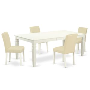 Treat your room's decor with a new and polished look with this modern LGAB5-LWH-64 dining set. This type of rectangular kitchen table facilitates an affectionate family feeling. A comfortable and luxurious Linen White color offers any dining area a relaxing and friendly feel with this dining table. With a soft rounded bevel at the edge of the table top
