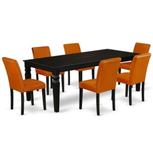 Treat your room's decor with a new and polished look with this modern LGAB7-BLK-61 dining set. This type of rectangular kitchen table facilitates an affectionate family feeling. A comfortable and elegant Black color offers any dining area a relaxing and friendly feel with the kitchen table. This well-designed and comfortable kitchen table may be used for hours at a time. This rectangular table is best for 4-8 people to sit and enjoy their meal. This wonderful dinette table makes a really good addition for all kitchen space and corresponds all sorts of dining-room concepts. This simple but charming Parson chair will add ambiance and style to your dining-room. A contemporary twist on a classic design