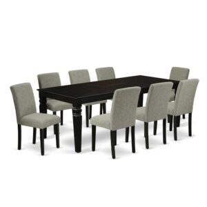 Treat your room's decor with a new and polished look with this modern LGAB9-BLK-06 dining set. This type of rectangular kitchen table facilitates an affectionate family feeling. A comfortable and elegant Black color offers any dining area a relaxing and friendly feel with the kitchen table. This well-designed and comfortable kitchen table may be used for hours at a time. This rectangular table is best for 4-8 people to sit and enjoy their meal. This wonderful dinette table makes a really good addition for all kitchen space and corresponds all sorts of dining-room concepts. This simple but charming Parson chair will add ambiance and style to your dining-room. A contemporary twist on a classic design