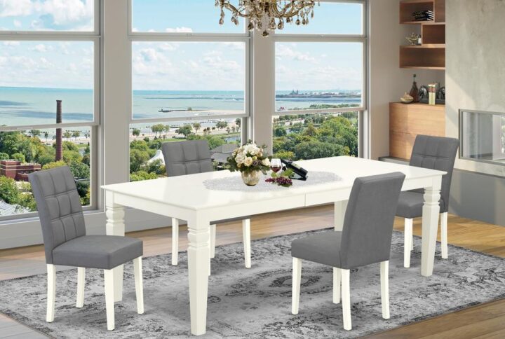 EAST WEST FURNITURE - LGAS5-LWH-41 - 5-PIECE DINING SET