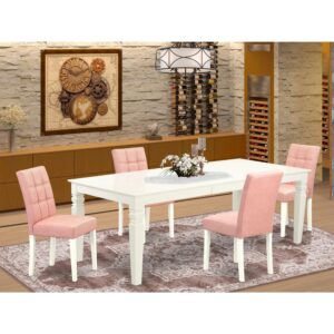 EAST WEST FURNITURE - LGAS5-LWH-42 - 5-PIECE DINING Table SET
