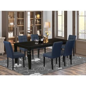 EAST WEST FURNITURE - LGAS7-BLK-09 - 7-PIECE DINING TABLE SET