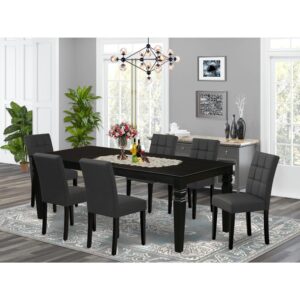 EAST WEST FURNITURE - LGAS7-BLK-12 - 7-PIECE DINING TABLE SET