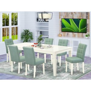 EAST WEST FURNITURE - LGAS7-LWH-43 - 7-PIECE DINING TABLE SET