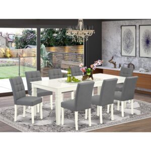 EAST WEST FURNITURE - LGAS9-LWH-41 - 9-PIECE DINING ROOM SET
