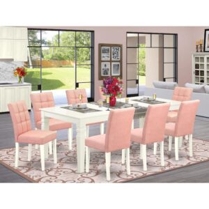 EAST WEST FURNITURE - LGAS9-LWH-42 - 9-PIECE MODERN DINING TABLE SET