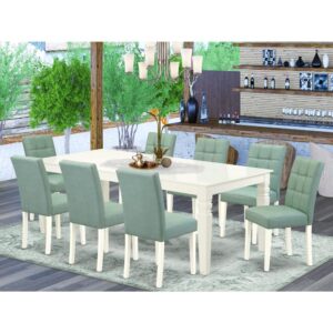 EAST WEST FURNITURE - LGAS9-LWH-43 - 9-PIECE DINING ROOM SET