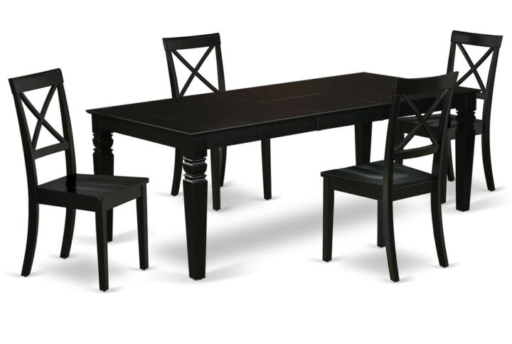 Treat your room's decor with a new and polished look with this modern LGBO5-BLK-W dining set. This type of rectangular kitchen table facilitates an affectionate family feeling. A comfortable and elegant Black color offers any dining area a relaxing and friendly feel with the kitchen table. This well-designed and comfortable kitchen table may be used for hours at a time. This rectangular table is best for 4-8 people to sit and enjoy their meal. This wonderful dinette table makes a really good addition for all kitchen space and corresponds all sorts of dining-room concepts. Slender X back dinette chairs present trendy and comfy seating