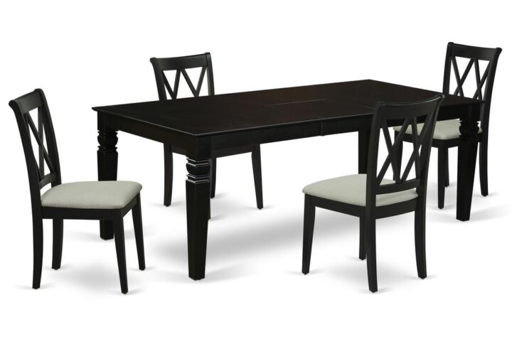 Spice up your dining area with this LGCL5-BLK-C grand dinette set includes a timeless missionary design large dinette table and four kitchen chairs. A contemporary twist on a classic design