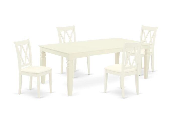 Spice up your dining area with this LGCL5-LWH-C grand dinette set includes a timeless missionary design large dinette table and four kitchen chairs. A contemporary twist on a classic design