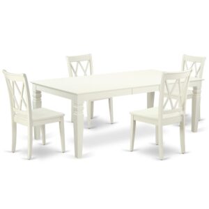 Treat your room's decor with a new and polished look with this modern LGCL5-LWH-W dining set. This type of rectangular kitchen table facilitates an affectionate family feeling. A comfortable and luxurious Linen White color offers any dining area a relaxing and friendly feel with the kitchen table. With a soft rounded bevel at the edge of the table top