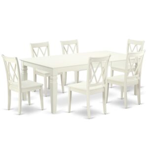 Treat your room's decor with a new and polished look with this modern LGCL7-LWH-W dining set. This type of rectangular kitchen table facilitates an affectionate family feeling. A comfortable and luxurious Linen White color offers any dining area a relaxing and friendly feel with the kitchen table. With a soft rounded bevel at the edge of the table top