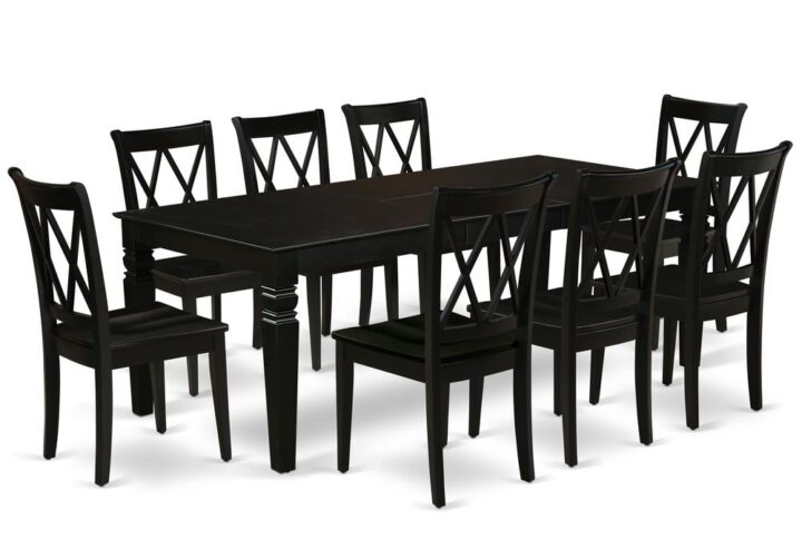 Treat your room's decor with a new and polished look with this modern LGCL9-BLK-W dining set. This type of rectangular kitchen table facilitates an affectionate family feeling. A comfortable and elegant Black color offers any dining area a relaxing and friendly feel with the kitchen table. This well-designed and comfortable kitchen table may be used for hours at a time. This rectangular dining table is best for 4-8 people to sit and enjoy their meal. This wonderful dinette table makes a really good addition for all kitchen space and corresponds all sorts of dining-room concepts. Slender double X back kitchen chairs finished in Black color with wood seats present fashionable and cozy seating. Made up of hardwood