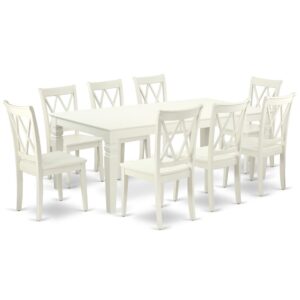 Treat your room's decor with a new and polished look with this modern LGCL9-LWH-W dining set. This type of rectangular kitchen table facilitates an affectionate family feeling. A comfortable and luxurious Linen White color offers any dining area a relaxing and friendly feel with the kitchen table. With a soft rounded bevel at the edge of the table top