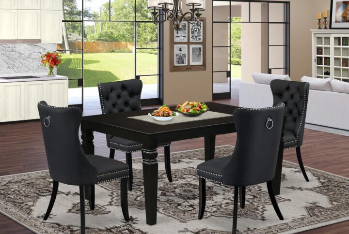 EAST WEST FURNITURE - LGDA5-BLK-12 - 5-PIECE DINING TABLE SET