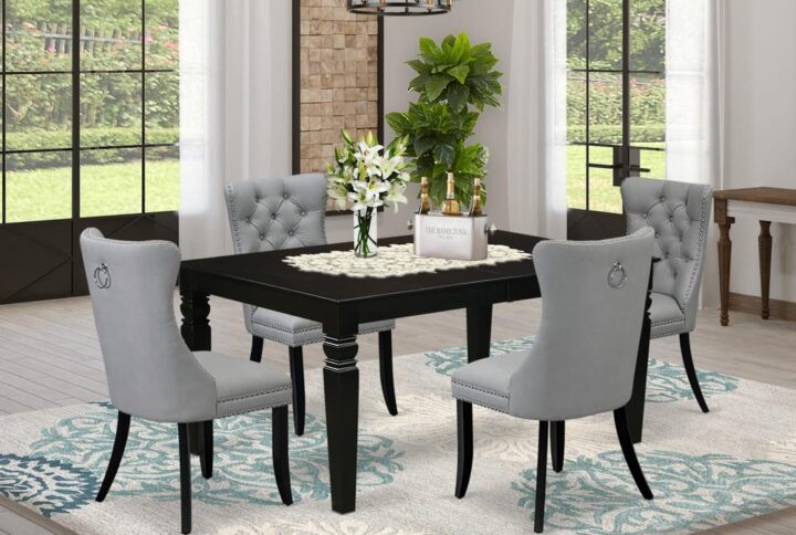 EAST WEST FURNITURE - LGDA5-BLK-27 - 5-PIECE DINING TABLE SET