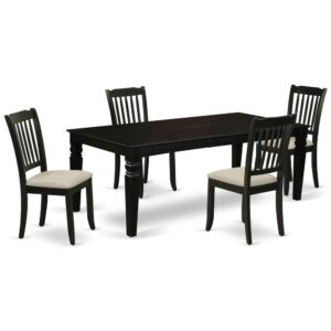 Spice up your dining area with this LGDA5-BLK-C grand dinette set includes a timeless missionary design large dinette table and four kitchen chairs. A contemporary twist on a classic design