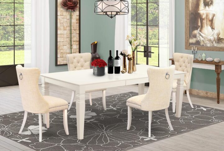 EAST WEST FURNITURE - LGDA5-LWH-32 - 5-PIECE KITCHEN TABLE SET