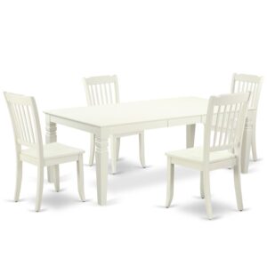 This stunning LGDA5-LWH-W dining room set is similar to a classic missionary design and adds a sophisticated