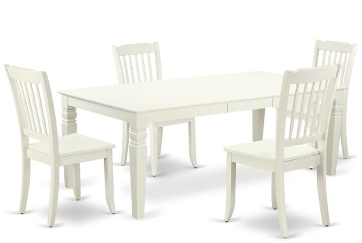 This stunning LGDA5-LWH-W dining room set is similar to a classic missionary design and adds a sophisticated