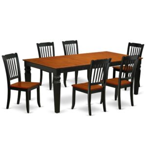 The gorgeous LGDA7-BCH-W dining room set is similar to a classic missionary design and adds an elegant