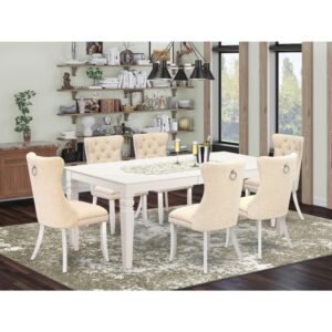 EAST WEST FURNITURE - LGDA7-LWH-32 - 7-PIECE DINING TABLE SET