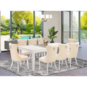 EAST WEST FURNITURE - LGDA9-LWH-32 - 9-PIECE DINING TABLE SET